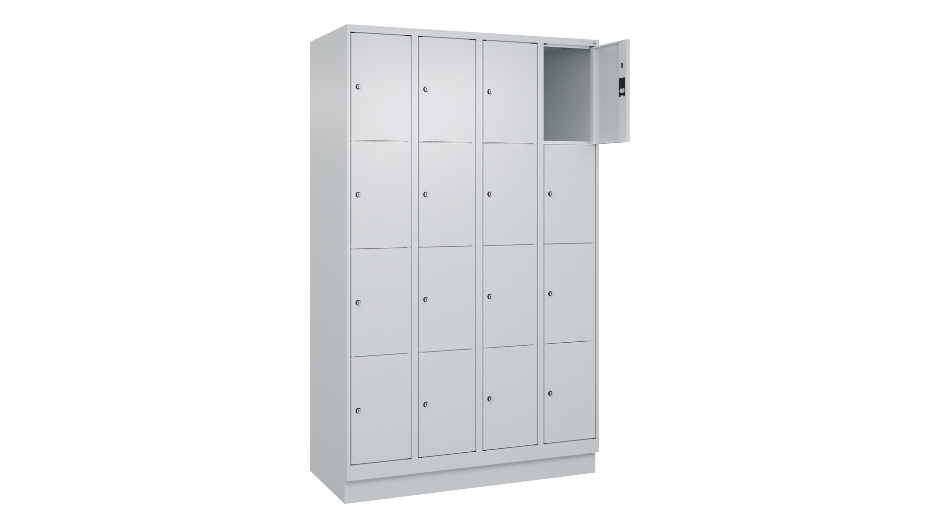 Fächerschrank, Breite 120 cm, Höhe 195 cm, Tiefe 50 cm, 16 Fächer