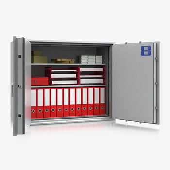 Dokumententresor, Geldschrank, Safe, Aktenschrank, VdS Klasse 1, 60 Min. feuerfest, Türen 2-flügelig, 901 x 1.128 x 459 mm (HxBxT), Farbe lichtgrau