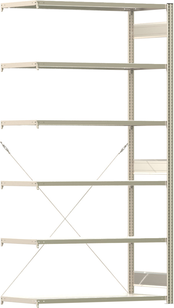Fachbodenregal BERT - Breite: 128,5 cm - Tiefe: 60 cm - Höhe: 250 cm - 6 Böden - Anbauregal
