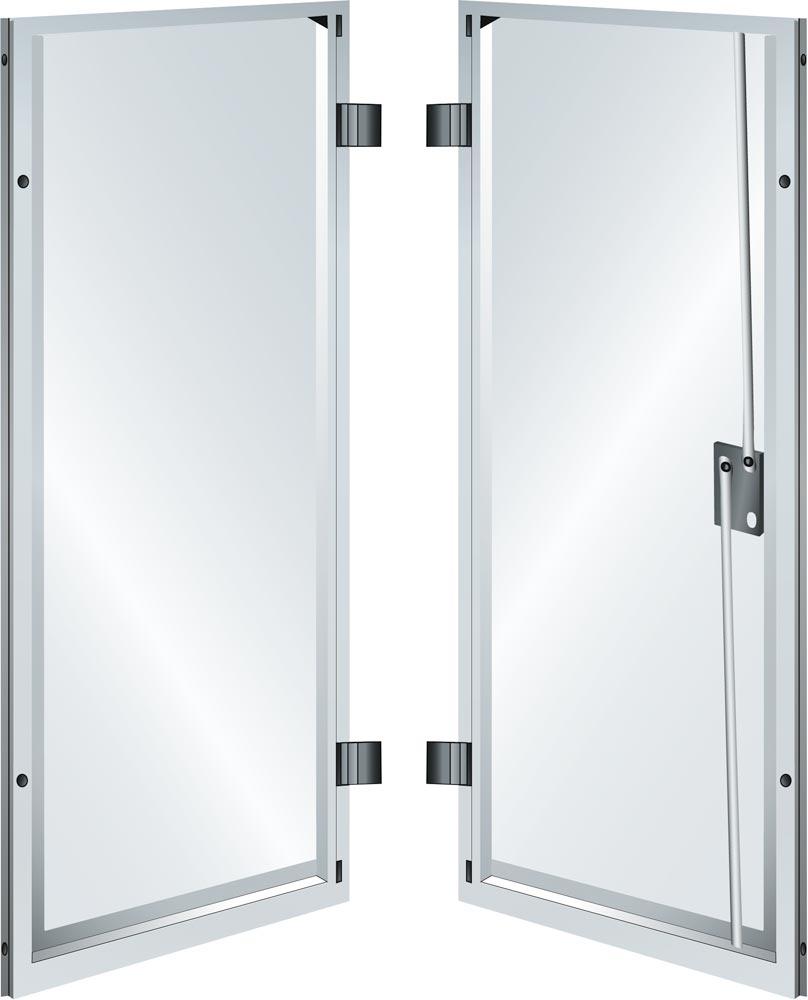 Vollblechflügeltüren für Aufsatzschrankgehäuse BxH 717x1000 mm RAL 7035