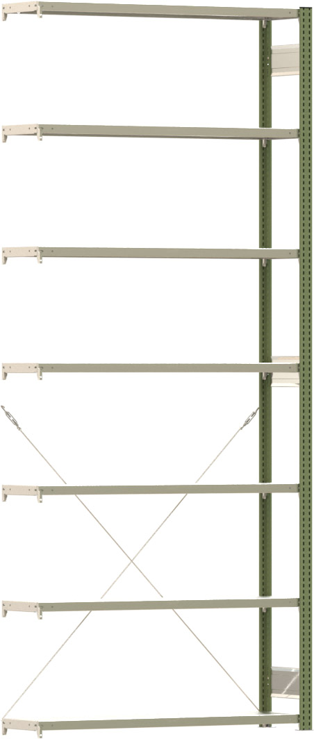 Fachbodenregal BERT - Breite: 128,5 cm - Tiefe: 30 cm - Höhe: 300 cm - 7 Böden - Anbauregal