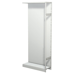 Aktenregal, Büroregal - Steckregal mit Rückwand, ohne Böden, Anbaufeld, BxTxH 960x300x2250 mm, lichtgrau