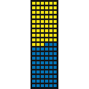 Magazinschrank, ohne Türen, RAL 5007 brilliantblau, BxTxH 680x280x2150 mm, Anzahl Kästen: 57 xGr. 5 gelb, 57 x Gr. 5 blau