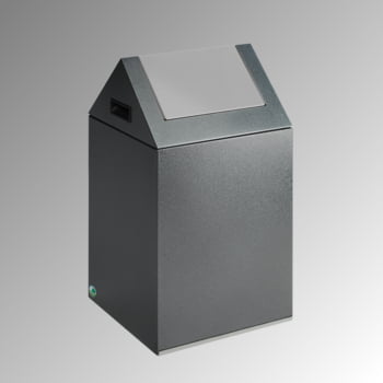Selbstlöschender Wertstoffsammler - Kopfteil spitz - 43 l - antik-silber/silber - Höhe 600 mm - Abfallbehälter