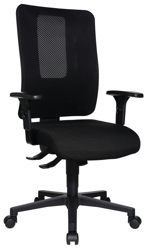 Bürostuhl, Drehstuhl mit offener Rückenschale, Muldensitz,Synchronmechanik, Polyamid-Fußkreuz,Sitzh. 42-57 cm, Sitzb. 48 cm, Sitzt. 48 cm, blau