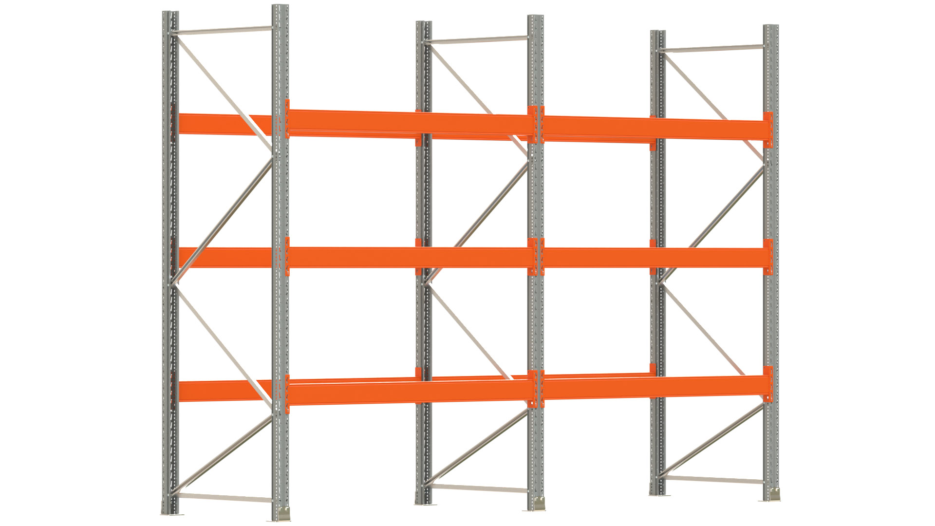 Palettenregal ARTUS - Breite 405,5 cm - Höhe 300 cm - Tiefe 110 cm - Fachlast 2000 kg - 16 Palettenstellplätze