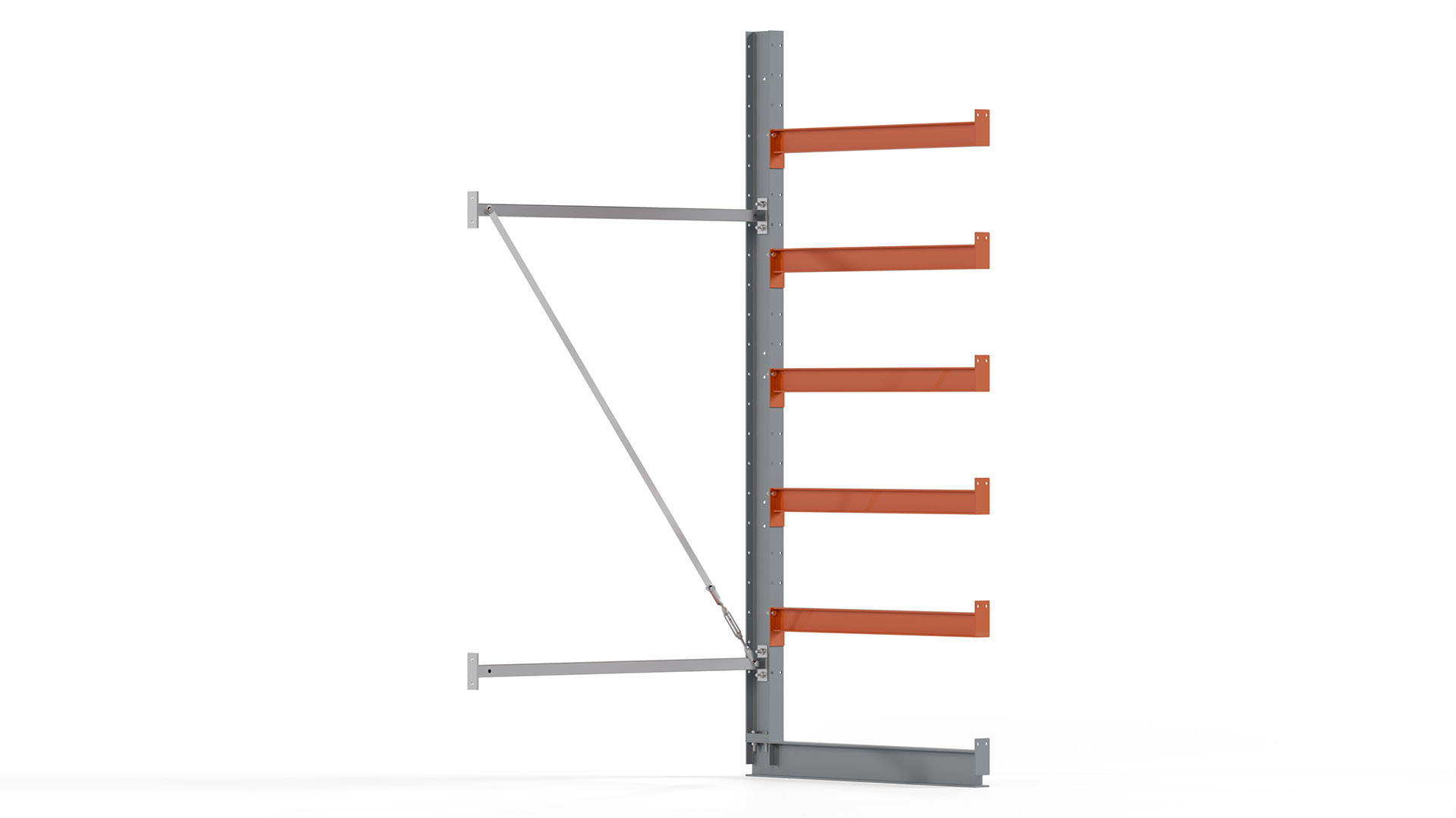 Kragarmregal KARL basic - Anbaufeld - Breite: 100 cm - Höhe: 250 cm - Tiefe: 112 cm - Traglast je Arm: 450 kg - einseitig