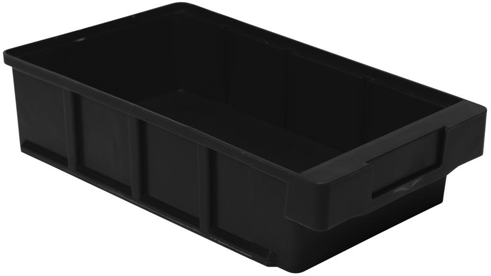 Regalkasten PP, leitfähiges PP, BxTxH 186x300x83 mm, Farbe schwarz, VE 8 Stück