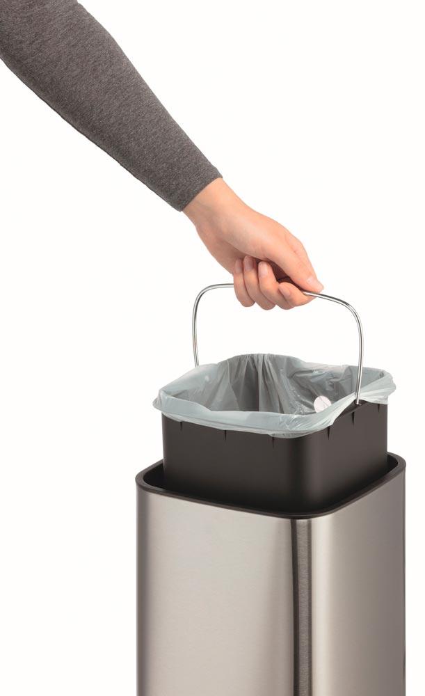 Abfalleimer mit Sensor Inneneimer 21 L, BxTxH 270x570x270 mm, Edelstahl