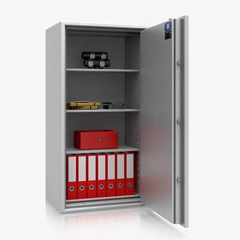 Dokumentensafe, Aktentresor, Geldschrank, Möbeltresor, VdS B S2, 60 Min feuerfest, Tür 1-flügelig, 1.322 x 704 x 471 mm (HxBxT), Farbe lichtgrau