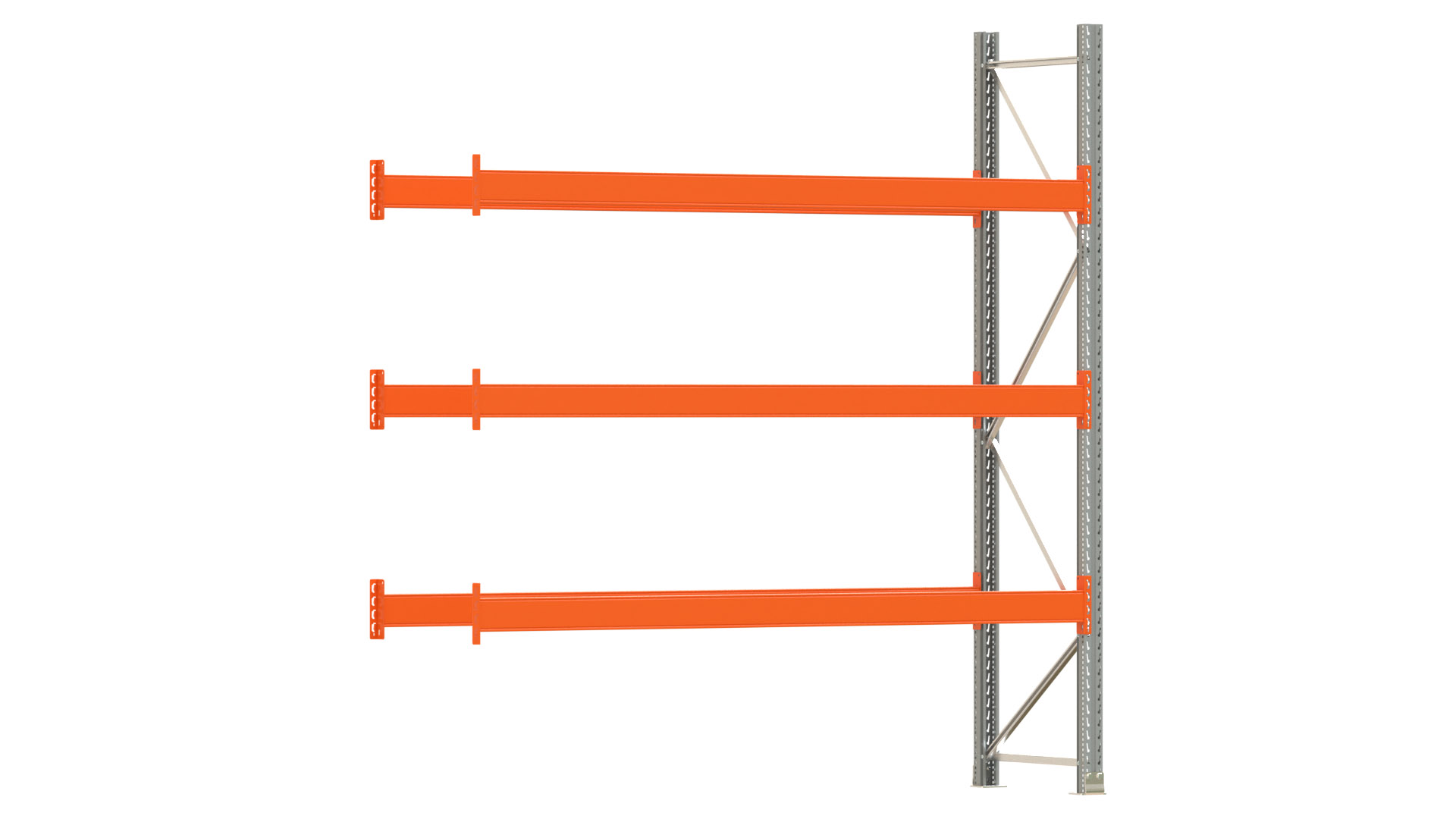 Palettenregal ARTUS - Anbaufeld - Breite 278,5 cm - Höhe 300 cm - Tiefe 80 cm - 3 Träger Ebenen