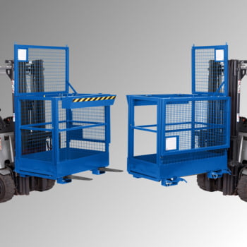 Arbeitsbühne - 2-seitige Aufnahme - Traglast 300 kg - 1.950 x 1.200 x 800 mm (HxBxT) - enzianblau