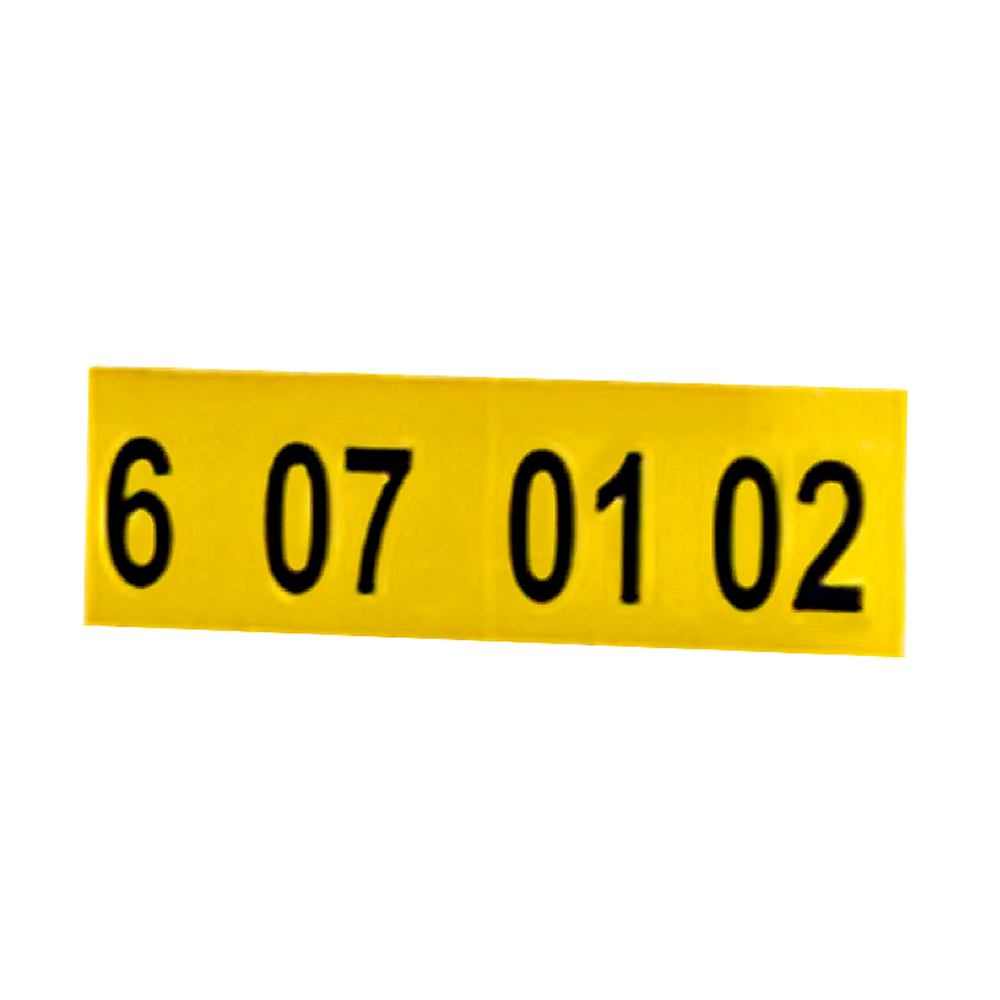 Lagerschild, Polystyrol, BxH 500x500 mm, Schrift schwarz, Schilderfarbe gelb (1-2 Zeichen, Ziffern oder Buchstaben)