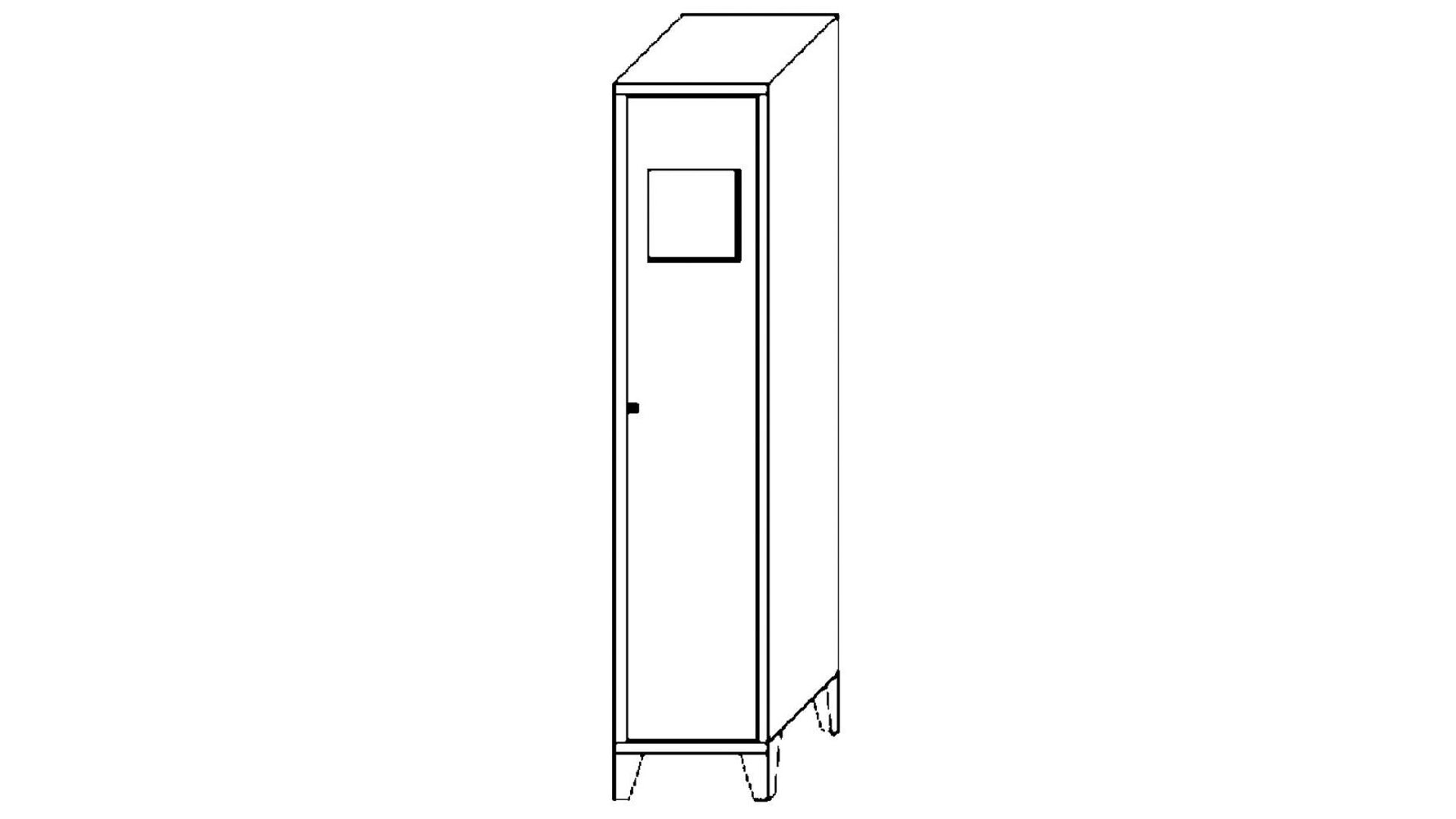 Wäschesammelschrank - 1.850 x 400 x 500 mm (HxBxT) - Füße - Zylinderschloss - lichtgrau/enzianblau