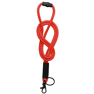 Umhängeband rund, Polyester, 460 mm lang, mit Karabinerhaken + Schlüsselring, rot, VE 30 Stück