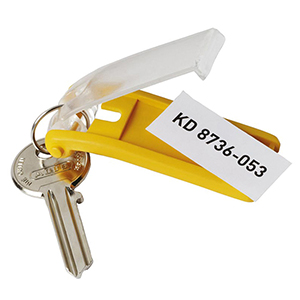 Schlüsselanhänger, CLIP-Mechanismus, Beutel mit 6 Anhängern, Farbe gelb, MINDESTABNAHME 3 VE