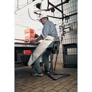 Stehhilfe, Sitz schwarz, Gestell Edelstahl, Sitz Höhenverstellung 600-850 mm