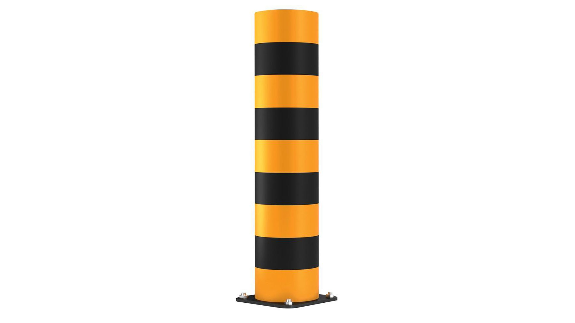 Rammschutz-Poller, extra stark, HDPE, Höhe 900 mm, Durchmesser 200 mm, inkl. Montagematerial, gelb