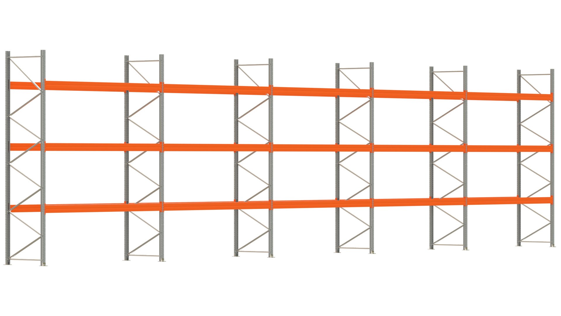 Palettenregal ARTUS - Breite 1851 cm - Höhe 450 cm - Tiefe 110 cm - Fachlast 3000 kg - 80 Palettenstellplätze