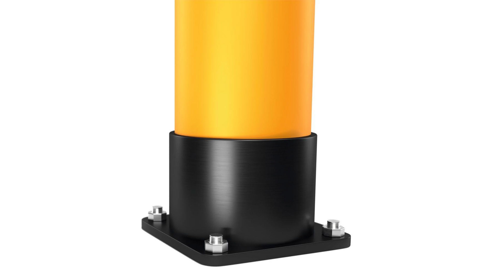 Rammschutz-Poller, HDPE, Höhe 1100 mm, Durchmesser 140 mm, inkl. Montagematerial, gelb