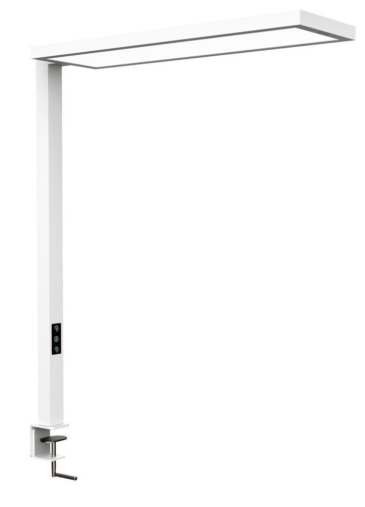 LED-Tischleuchte Senja, mit Bewegungs-/Lichtsensor, dimmbar, Tischklemme, Leuchtenkopf 240x792 mm, Höhe 1200 mm, bis 940 Lux, weiß