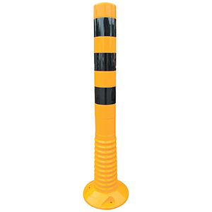 Flexipfosten, gelb/schwarz m. 2 retroreflektierenden Streifen, Polyurethan H. 750 mm, Durchm. 80 mm, ohne Befestigungsmaterial
