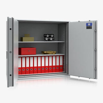 Dokumentensafe, Aktentresor, Geldschrank, Möbeltresor, VdS B S2, 60 Min feuerfest, Tür 2-flügelig, 1.045 x 1.128 x 506 mm (HxBxT), Farbe lichtgrau