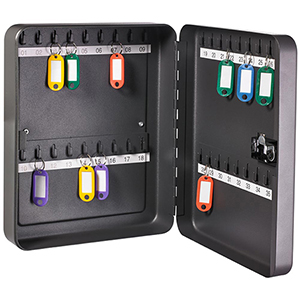 Schlüsselkasten, Stahlblech, für 36 Schlüssel, BxTxH 240x80x300 mm, Zahlenschloss, anthrazit