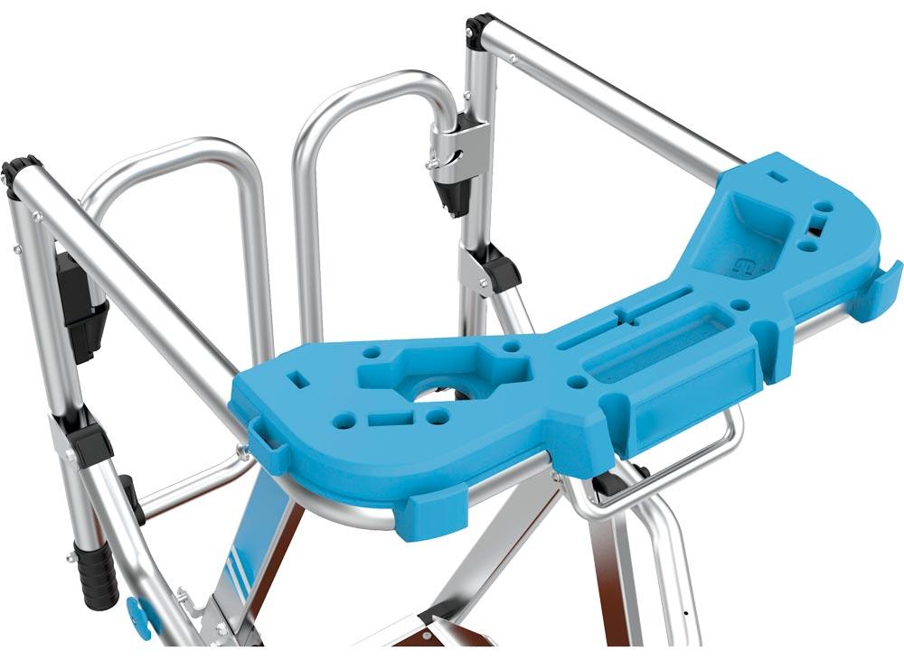 Plattformleiter mit Auslegern, Plattformhöhe 1,70 m, Arbeitshöhe max. 3,70 m, Sprossenanzahl 7, Plattform 400x550 mm, Gewicht 27,4 kg