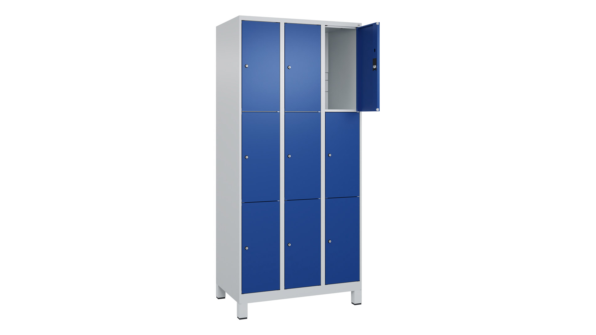 Fächerschrank, Breite 90 cm, Höhe 195 cm, Tiefe 50 cm, 9 Fächer