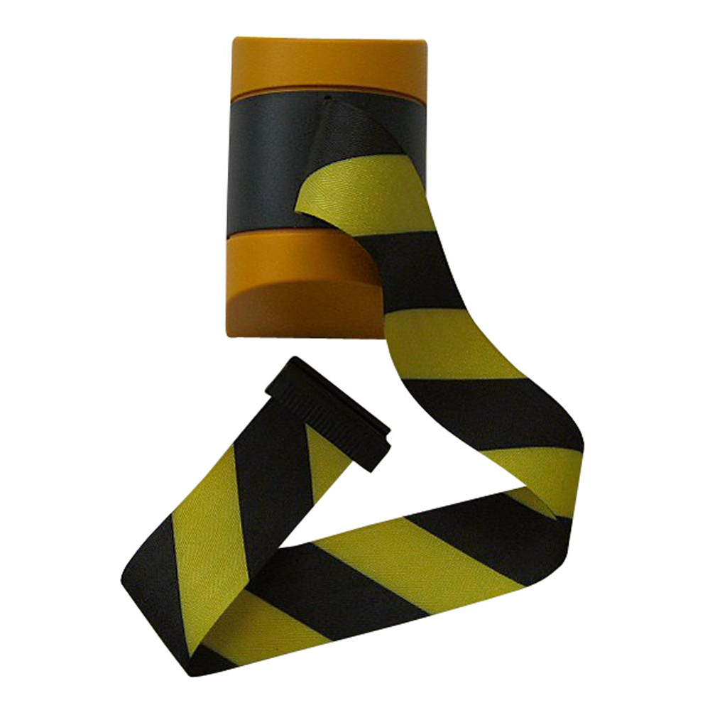 Wandkassette mit Rollgurt, Wandfixierung inkl. Wandanschluss, Gehäuse Kunststoff Gelb, Gurt 4,60 m, gelb/schwarz