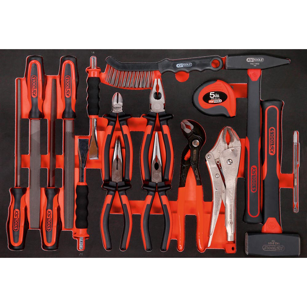 Werkstattwagen, 8 Schubladen, bestücktBxTxH 845x516x1023 mm, 262 Werkzeuge