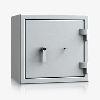 Massiver Aktentresor, Wertschutzschrank, Geldschrank, Safe, VdS Klasse 2, Einbruchsicher, 30 Min feuerfest, 606 x 635 x 510 (HxBxT), lichtgrau