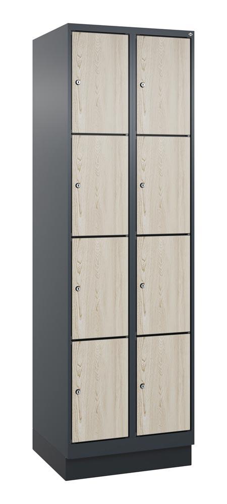 Fächerschrank mit MDF Türen, Breite 60 cm, Höhe 195 cm, Tiefe 50 cm, 8 Fächer