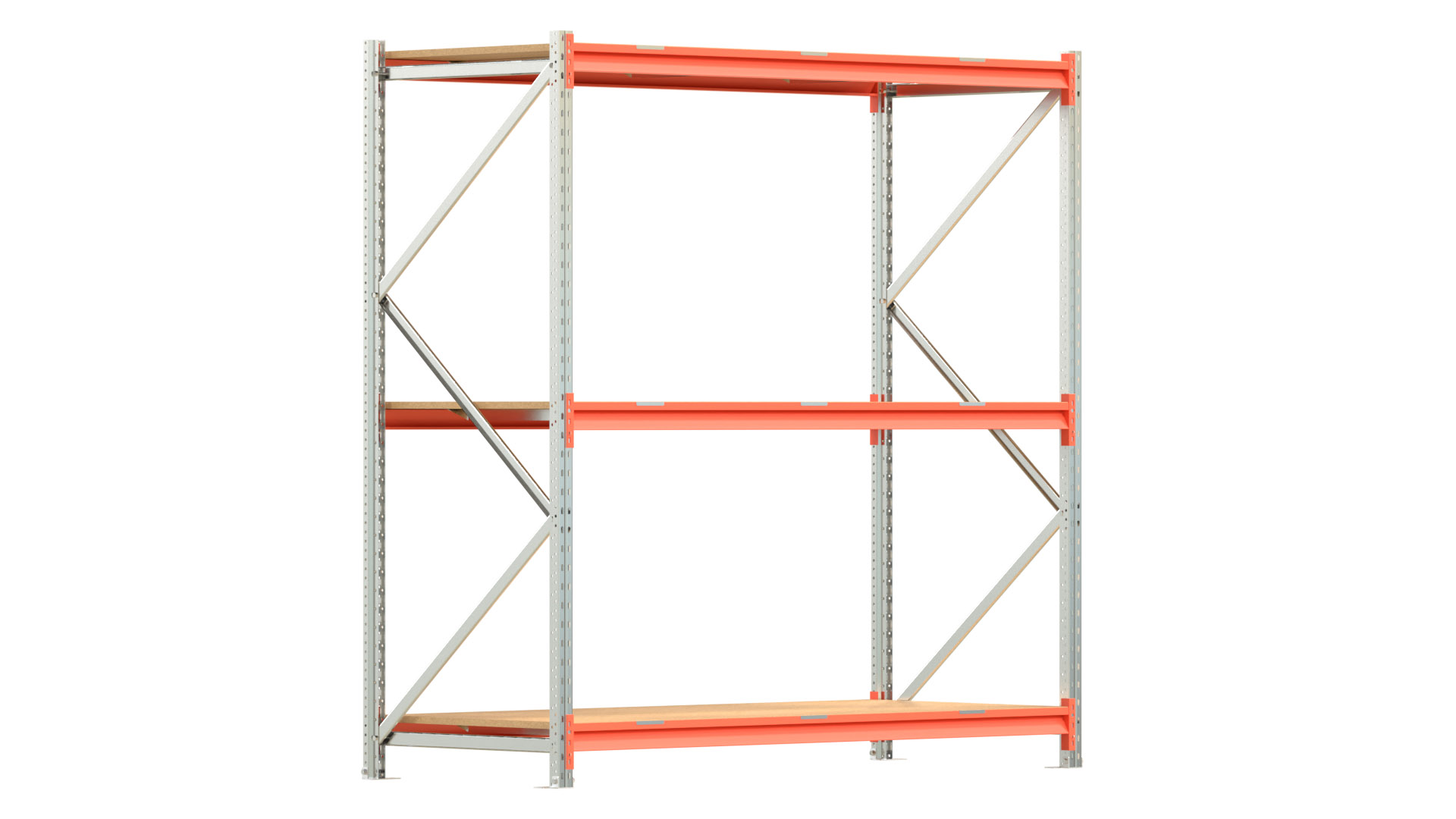 Weitspannregal EMMA - Höhe: 200 cm - Fachbreite: 185 cm - Tiefe: 80 cm - Grundfeld
