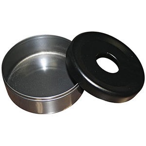 Tischascher, Durchm.xH mm 150x70 mm, Vol. 1 Liter, Behälter graphit, Deckel RAL 9005 schwarz