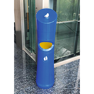 Freistehendes Spendersystem für Desinfektionstücher, BxTxH 300x350x1260 mm, Farbe blau