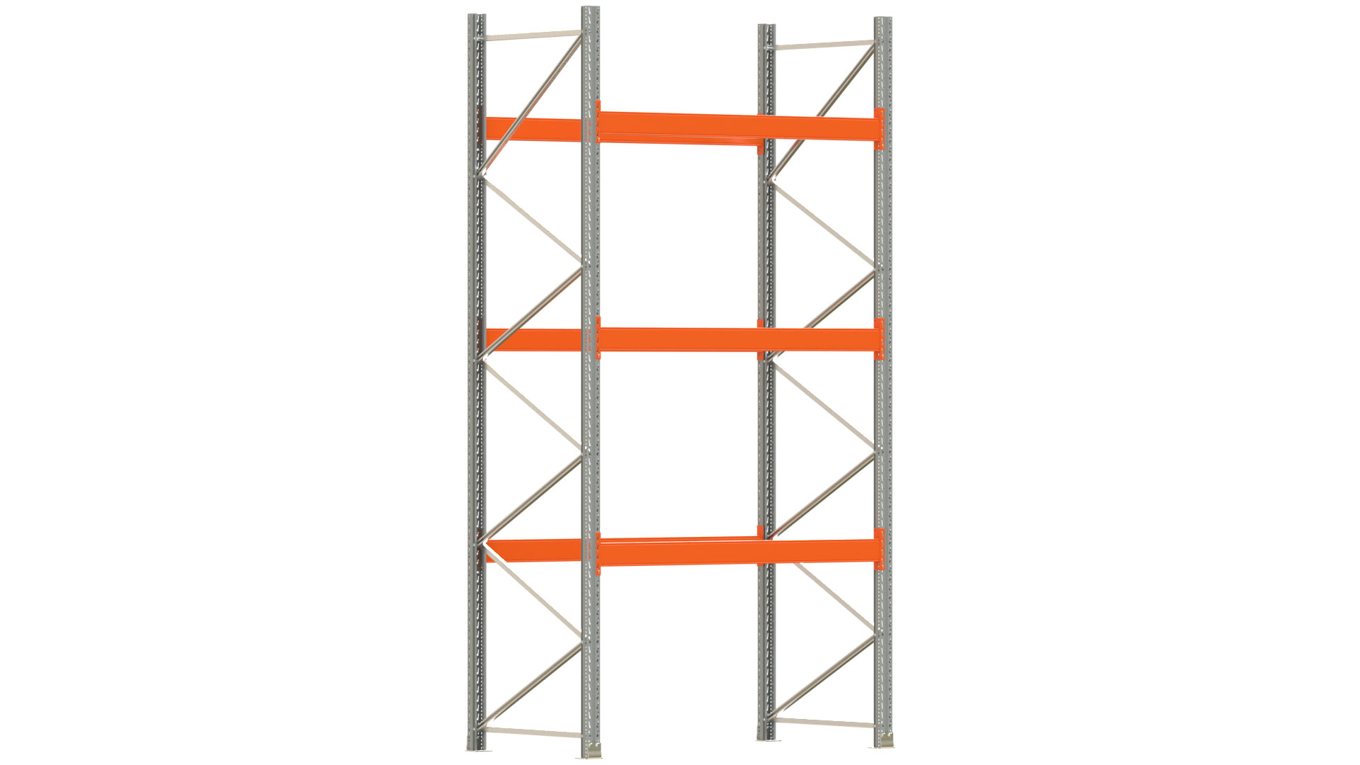 Palettenregal ARTUS - Breite 207 cm - Höhe 400 cm - Tiefe 110 cm - Fachlast 2000 kg - 8 Palettenstellplätze