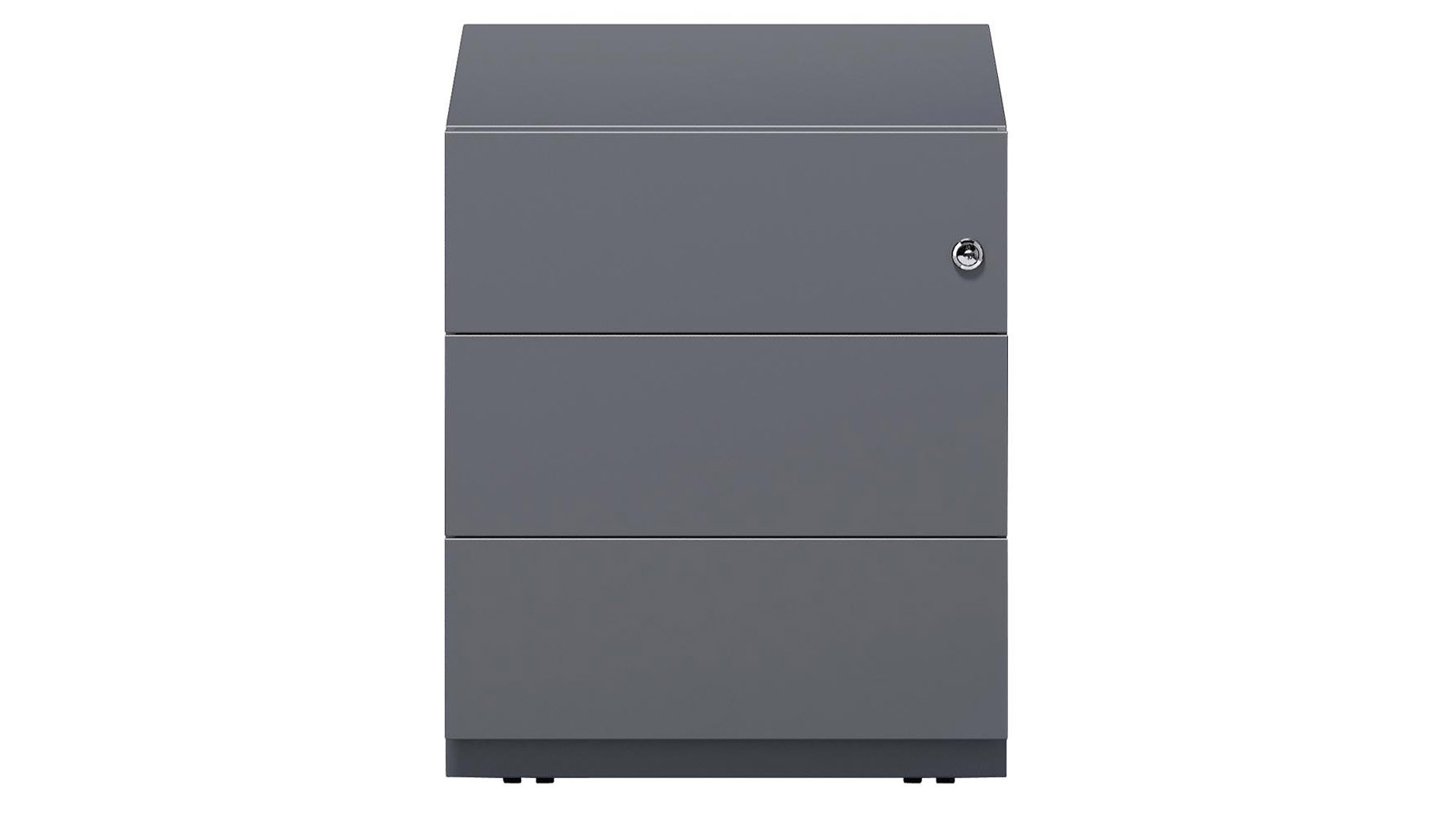 Rollcontainer, BxTxH 420x565x495 mm, 3 Schubladen, seitliche Griffleisten, anthrazit