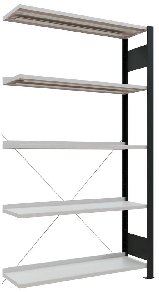 Lagerregal, Steckregal, BxTxH 1000x300x1800 mm, 5 Fachböden