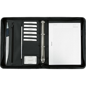Office-Set, bestehend aus Ringbuchmappe, Taschenrechner, Adressbuch und Notizblocketui