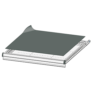 Schaumgummi schwarz, für Schubladentrenner, 612x612 mm, Stärke 3 mm, passend für Gehäusegr. BxT 731x753 mm