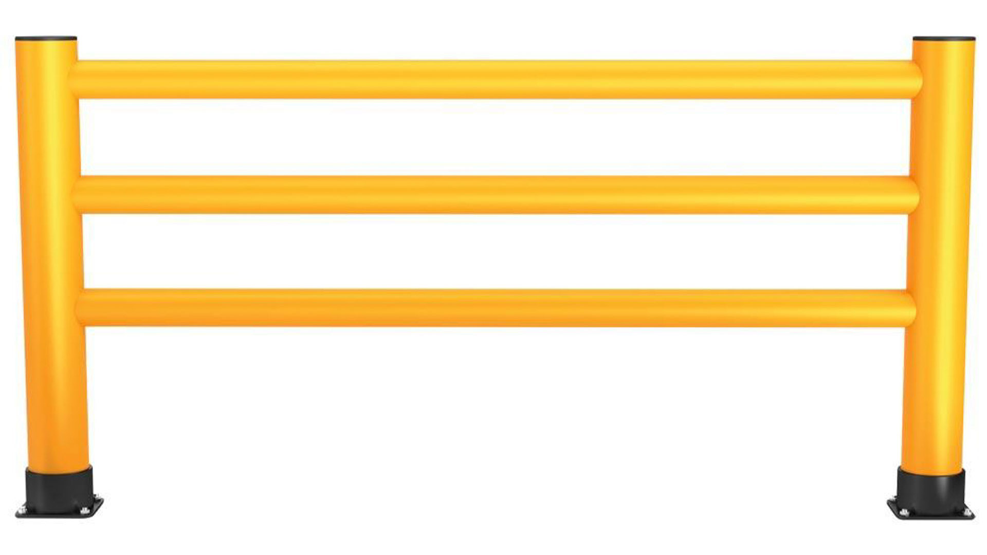 Handlauf für Sicherheitsgeländer, HDPE, Länge 4000 mm, Höhe 1100 mm, Pollerdurchm. 140 mm, Handlaufdurchm. 90 mm, Farbe gelb