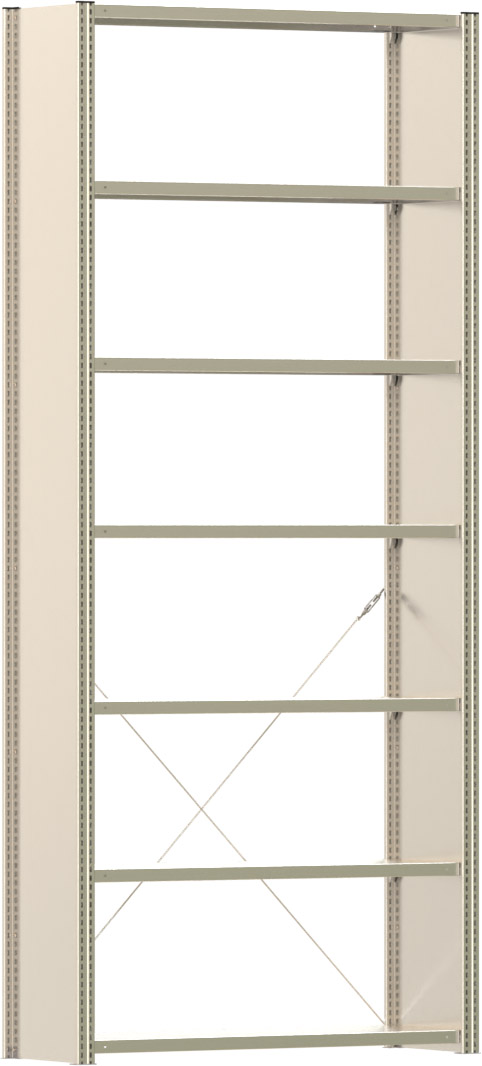 Fachbodenregal BERT - Breite: 128,5 cm - Tiefe: 40 cm - Höhe: 300 cm - 7 Böden - Grundregal