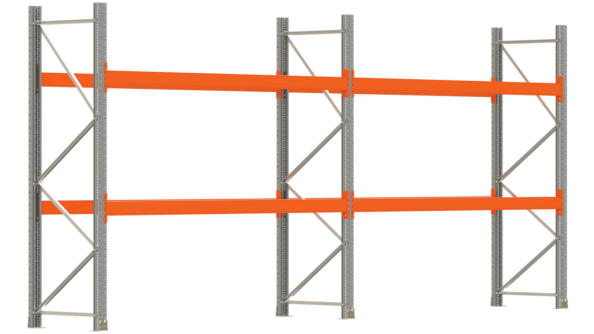 Palettenregal ARTUS - Breite 565,5 cm - Höhe 250 cm - Tiefe 80 cm - Fachlast 2000 kg - 12 Palettenstellplätze