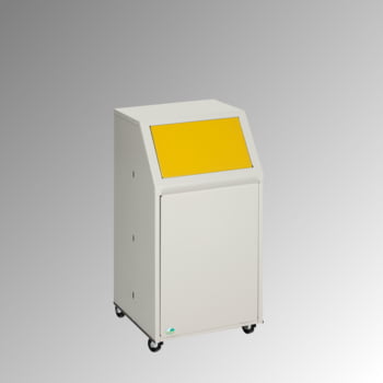 Wertstoffsammelgerät - fahrbar - 39 l - 800 x 400 x 400 mm (H x B x T) - Korpus kieselgrau - Einwurfklappe gelb - Abfallbehälter