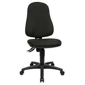 Bürodrehstuhl, Sitz-BxTxH 450x440x420-550 mm, Lehnenh. 580 mm, Permanentk., Muldensitz, schwarz