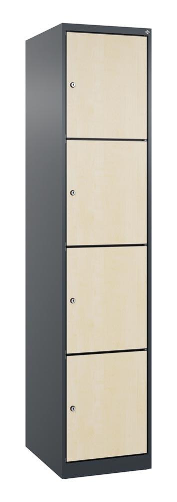 Fächerschrank mit MDF Türen, Breite 40 cm, Höhe 185 cm, Tiefe 50 cm, 4 Fächer