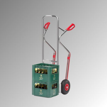 Fetra - Sackkarre, Alukarre - 200 kg - Schaufel 320 x 250 (BxT) mm - Kunststoff-Gleitkufen - Luftbereifung