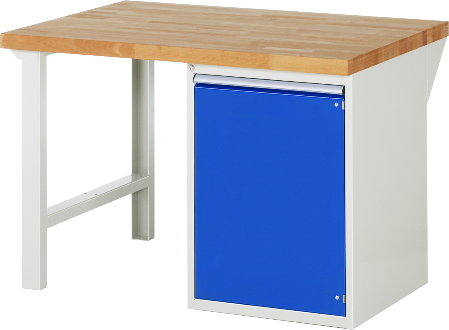 Werkbank Modell 7501 rot - schwarz, BxTxH 1250x900x840 mm,  Buche-Massiv Arbeitsplatte 40 mm